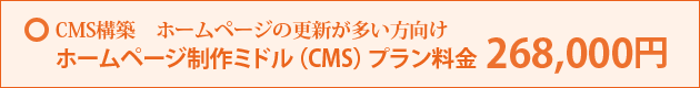 CMS構築ミドルプラン料金　168000円